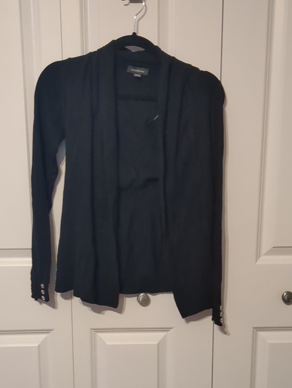 le chateau Black Open-Front Women's Cardigan Sweater